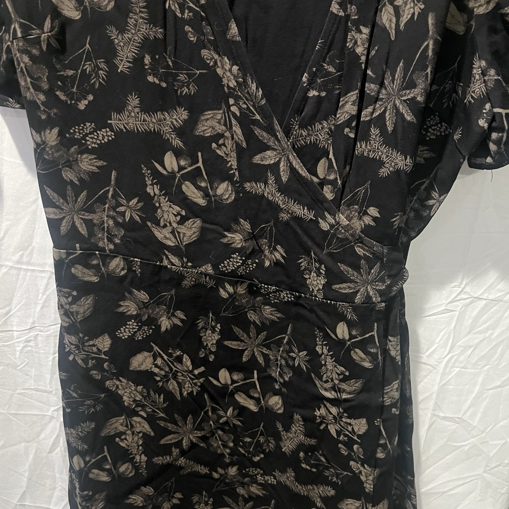 Disturbia Poisonous Plants Wrap Mini Dress US Size 10 Black Gothic Dark Fairy - Picture 4 of 10